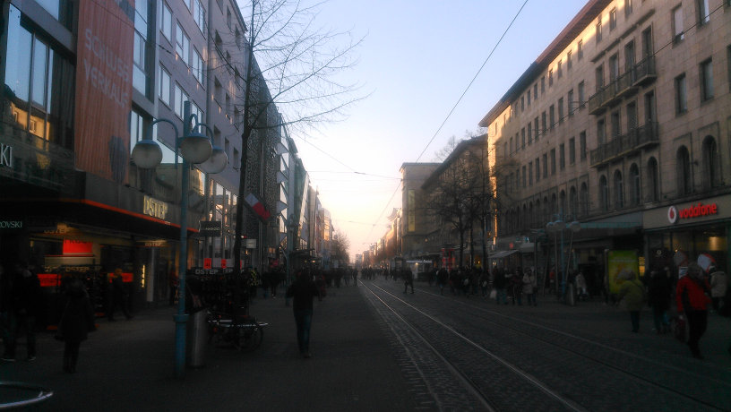 Die Mannheimer Innenstadt an einem Samstag Nachmittag