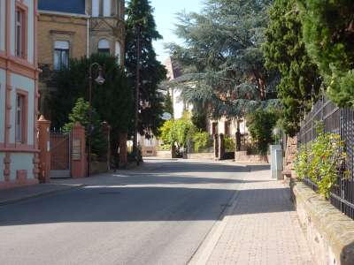 Ähnlich pittoresk und an die Toskana erinnernd zeigen sich zur Weinlese viele Dorfstraßen in der Pfalz – hier in Maikammer.