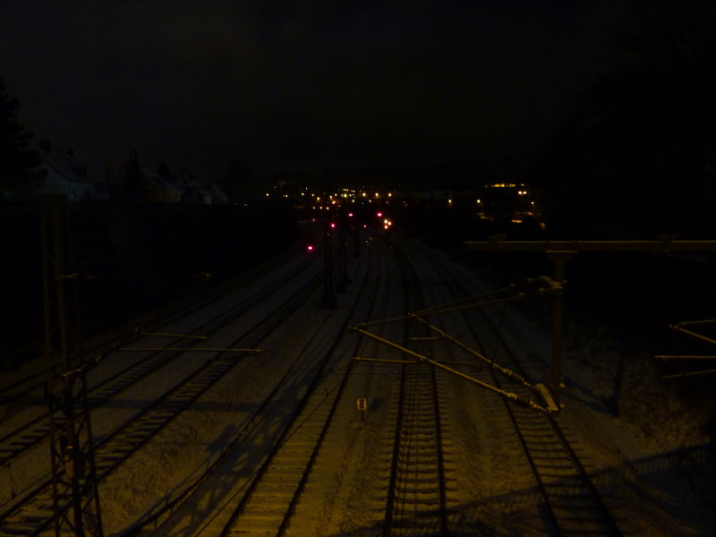 Blick von der Berliner Brücke in Kassel auf die Gleise Richtung Bahnhof Wilhelmshöhe